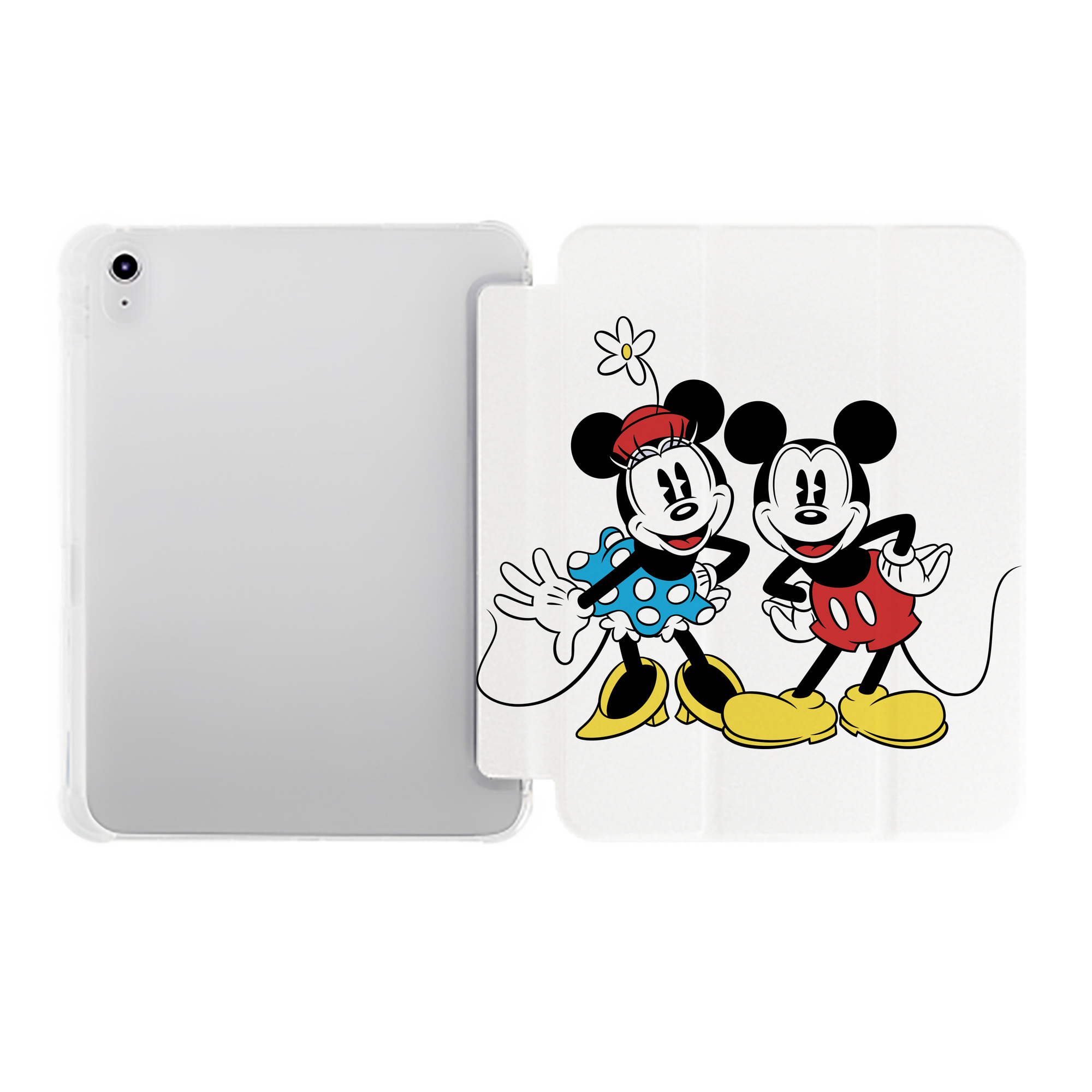 （画像用） ミッキーマウス Mickey Mouse IPad ケース ペン収納付き 三つ折りスタンド PUレザー×シリコン 対応機種9.5/10.5/10.9インチ